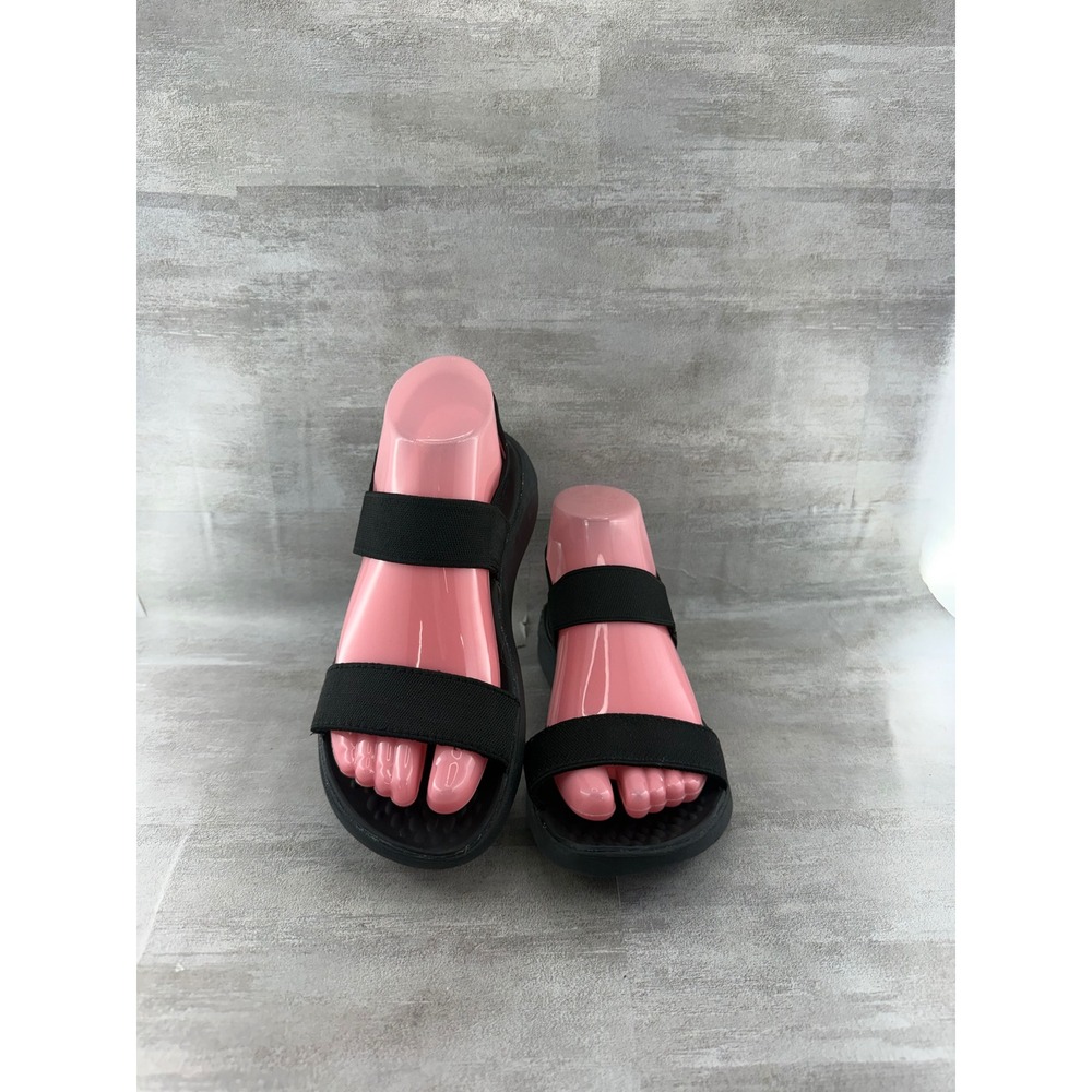 Crocs LiteRide Stretch Sandals Black Women Sz 7 Sporty Comfort 205106